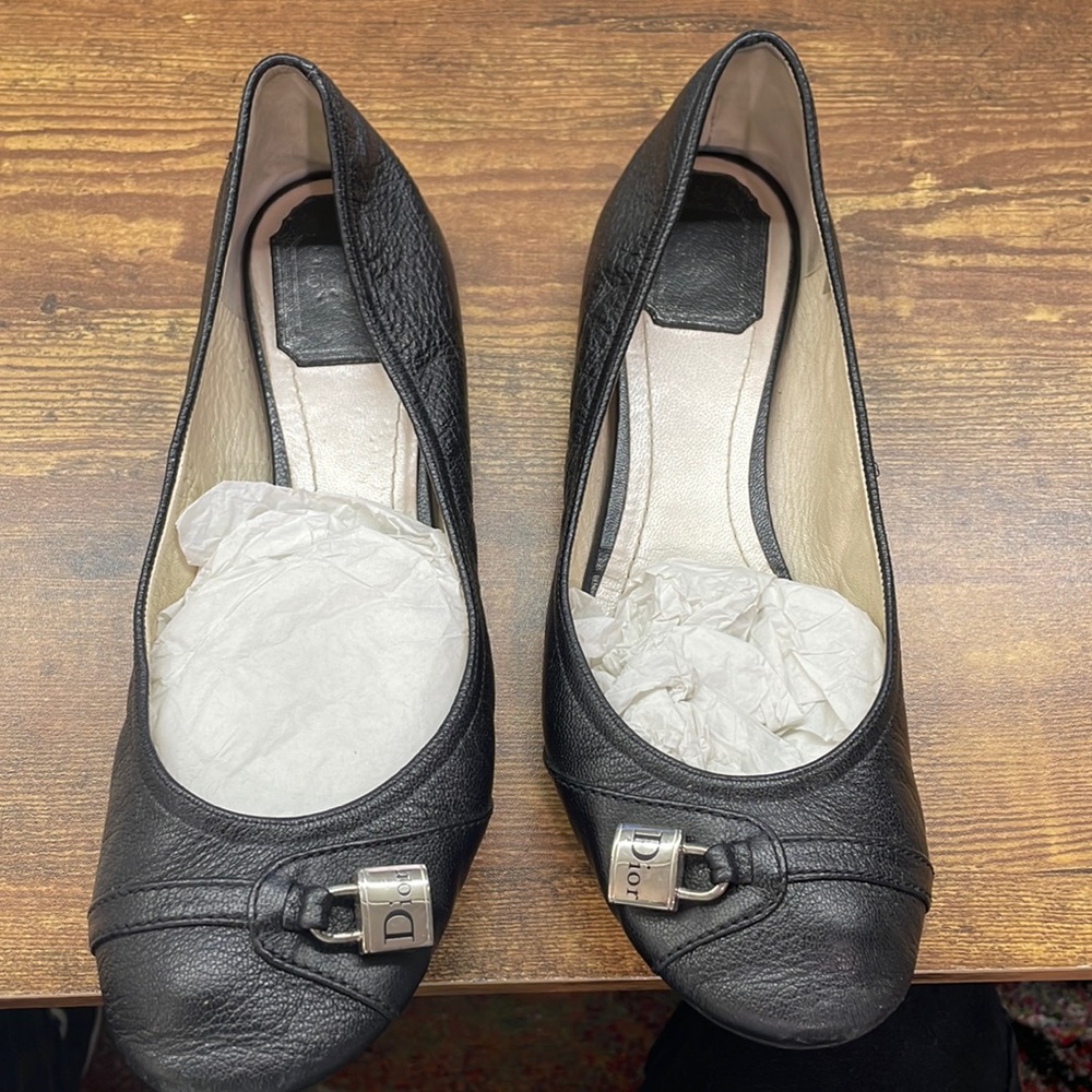 Dior Padlock Ballerina Fats- grained calfskin- size 41EU- cloth bag included